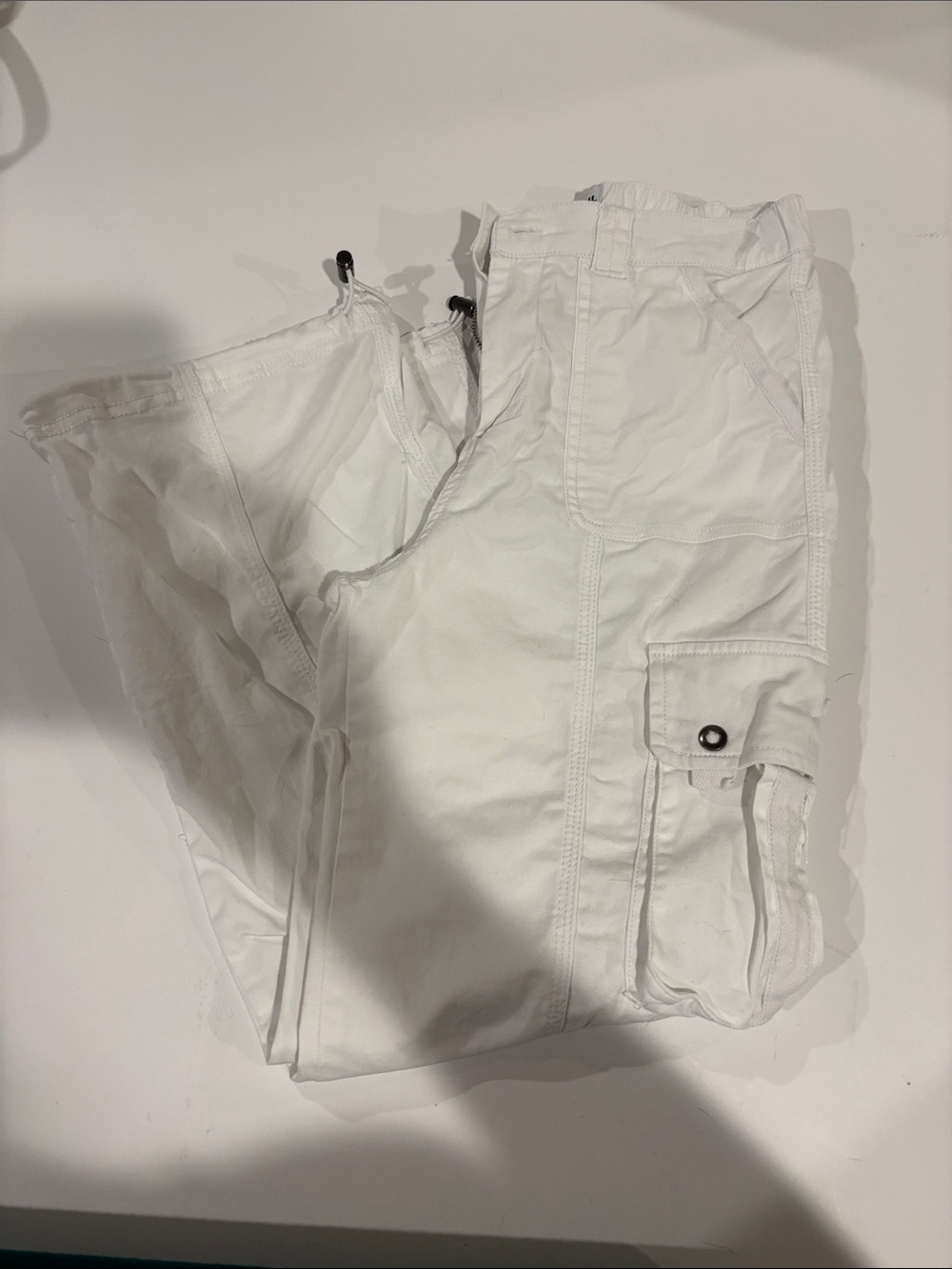 Kids White Cargo Pants - Casual Everyday Wear